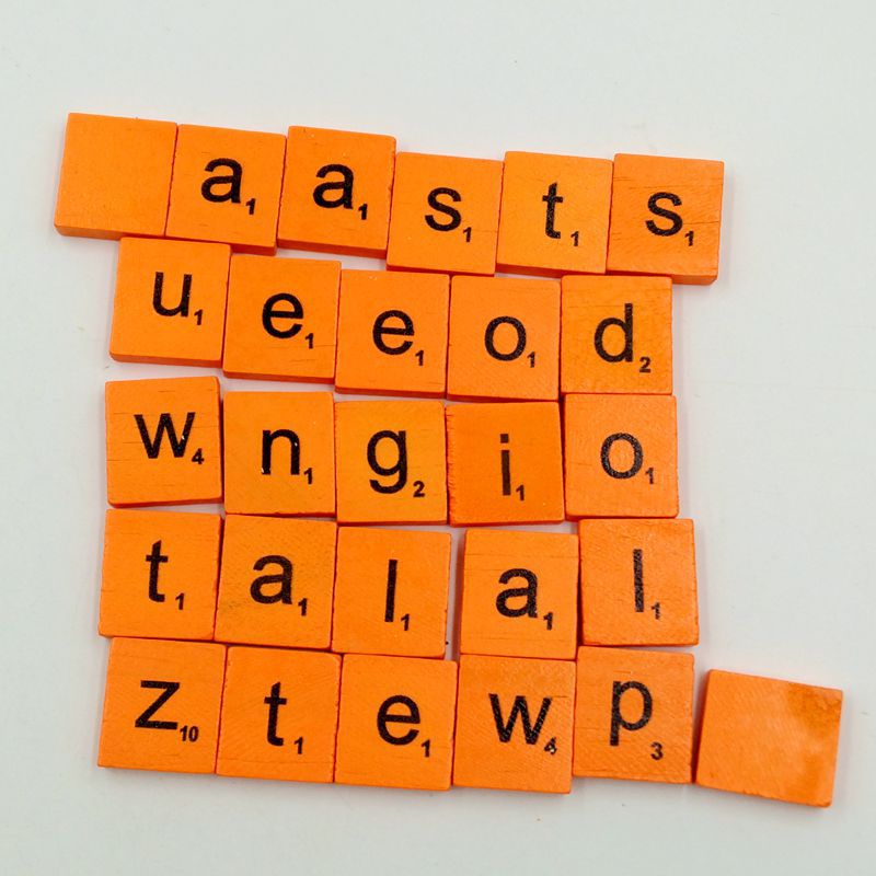 Impresión de letras en inglés estándar en minúsculas, bloques de color, letras en inglés, 100 piezas, un paquete de 18*20mm