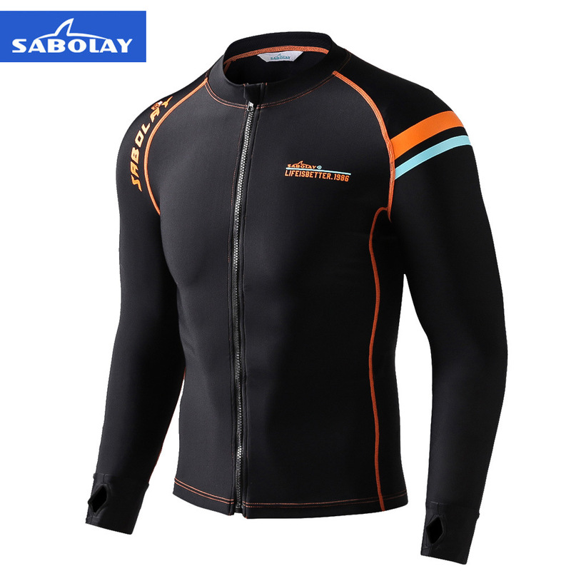 Sabola Hot-Selling Long-Sleeved Zipper Couple Swimsuit for Men and Women Sun Protection Quick-Drying Waterproof Mother Surfing Suit Beach Sun Protection Clothing