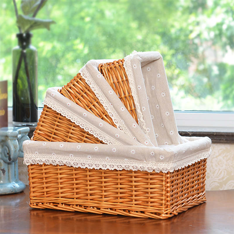 Cesta de almacenamiento directo de fábrica cesta de mimbre de escritorio cesta cocina hogar caja de almacenamiento de tela cesta de almacenamiento de ratán al por mayor