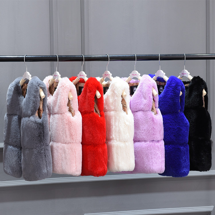 仿兔毛无袖儿童坎肩棉衣秋冬新款童装皮草马甲外套韩版儿童马甲