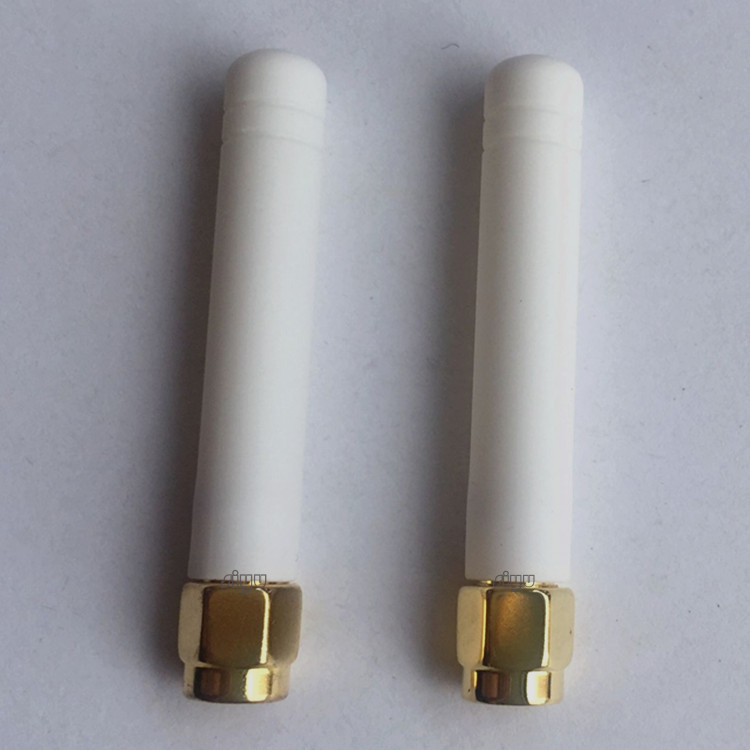 433 470白色直棒小天线SMA直头内螺内针5CM短套胶棒小天线
