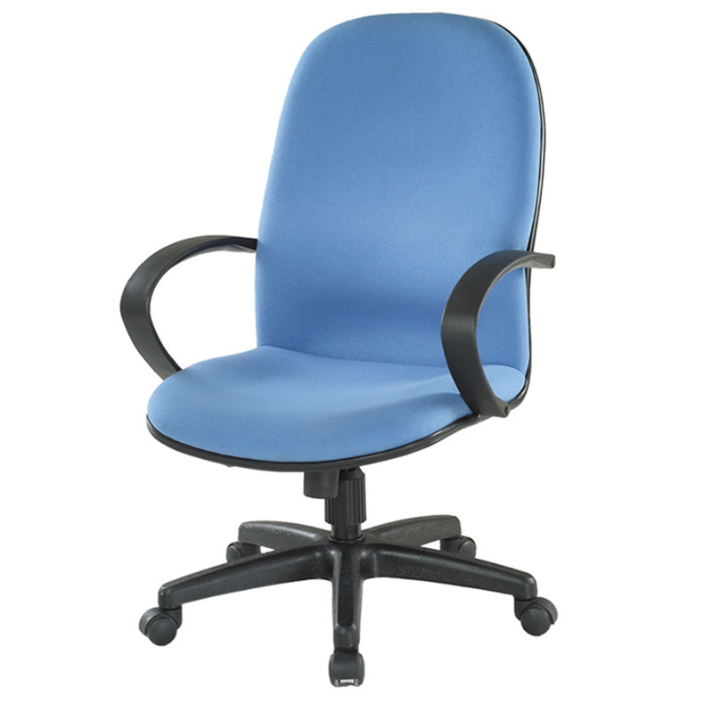 Silla giratoria con respaldo alto azul