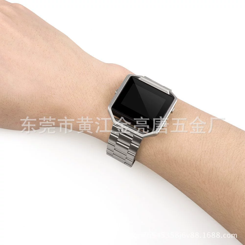 Три ремешка часы подходят для часов FitBit Blaze, часы из нержавеющей стали с тремя покрытиями и коробкой