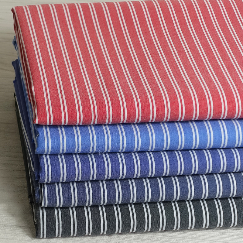 供应淘现货条纹布平纹色织弹力 职业装衬衫服装面料239系列