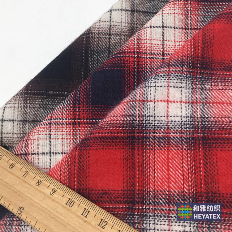 斜纹磨毛色织格子 秋冬衬衫鞋帽家居面料
