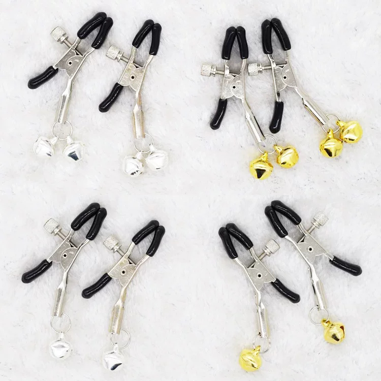 Nipple/Breast Clips, Adjustable Screw Clamp with Bell, Metal with Silicone Tips, Single/Double, 0.018 kg