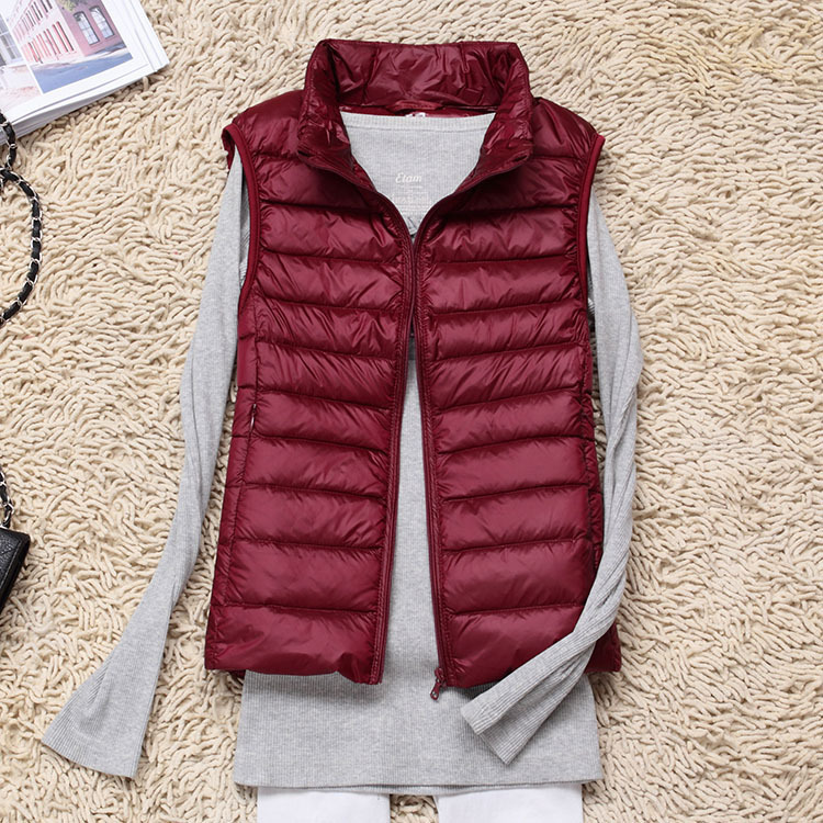 2023 Spring, Autumn and Winter down Vest Women's Thin White Duck down Vest Short Sleeveless Vest Slim Fit Korean Style Trendy 2023 Spring, Autumn and Winter down Vest Women's Thin White Duck down Vest Short Sleeveless Vest Slim Fit Korean Style Trendy