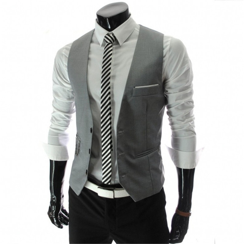 Men's Suit Vest New Slim-fit Korean Men's Work Clothes Suit Vest Men's Best Man Business Wear Men's Vest