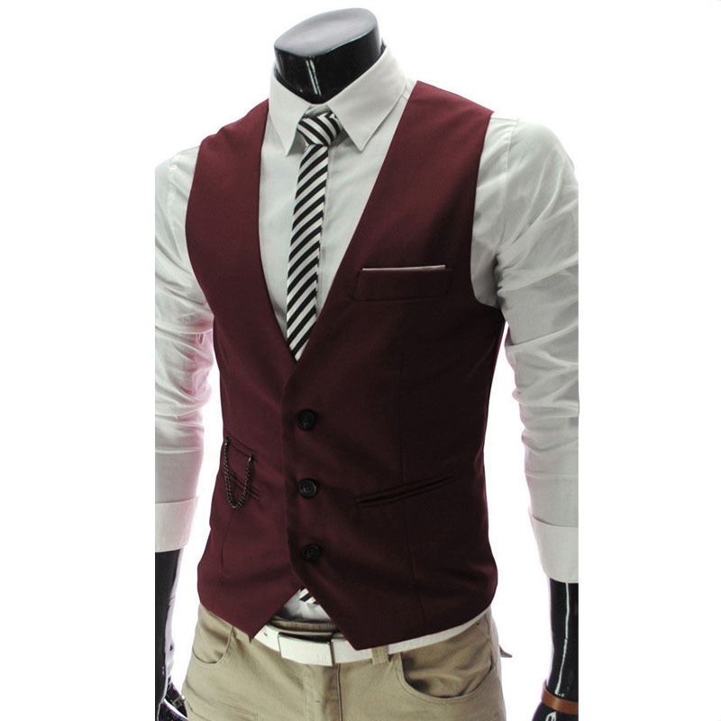Men's Suit Vest New Slim-fit Korean Men's Work Clothes Suit Vest Men's Best Man Business Wear Men's Vest