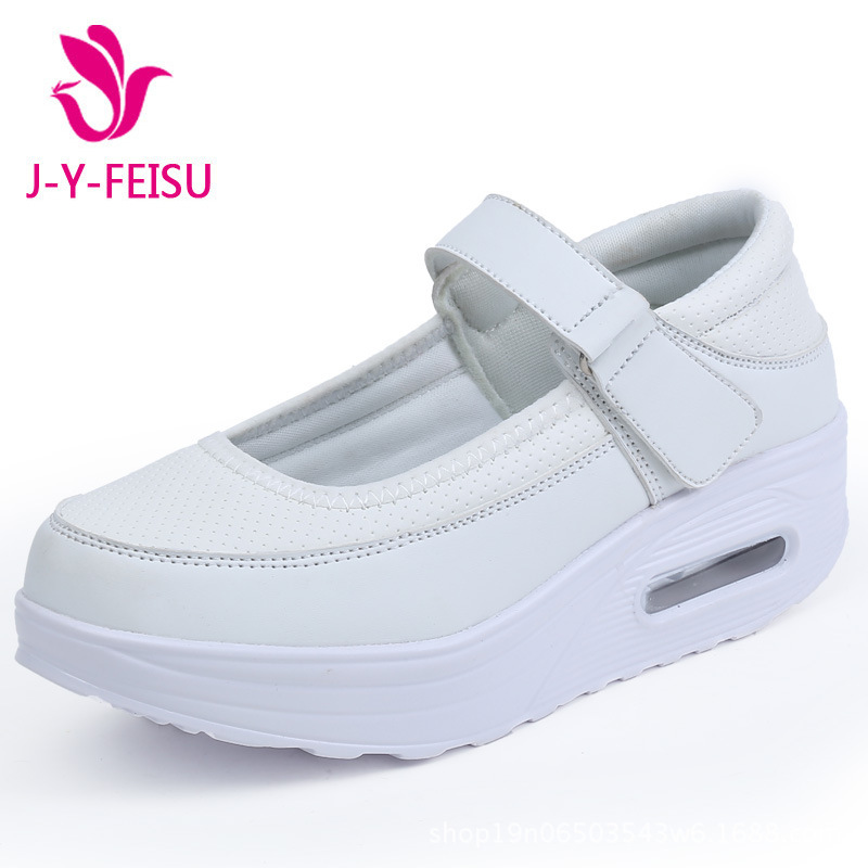 2026 Cross-Border Foreign Trade Large Size Outdoor Travel Rocking Shoes Women's Sports Shoes Wholesale Nurse Shoes Women's Shoes White Single Shoes