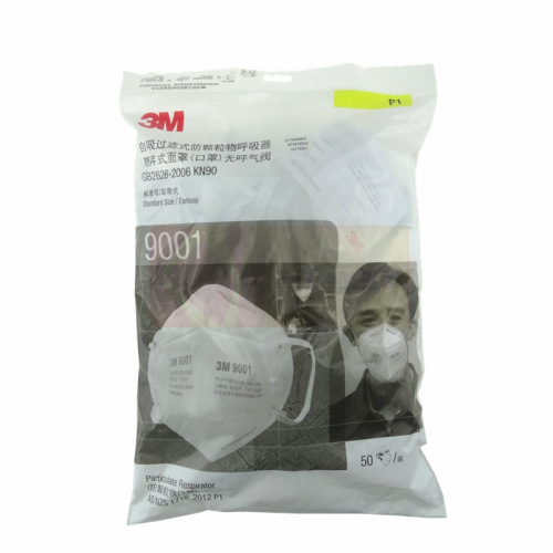 3M9001 White KN90 Earhook Dustproof and Anti-Haze Particulate Respirator without Breathing Valve