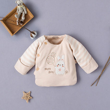 新生儿棉衣半背衣秋冬加厚夹棉和尚服婴儿棉上衣护手0-3月秋衣