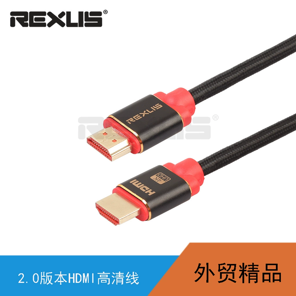 Алюминиевый сплав анодированный черный волоконный сетчатый HDMI-кабель для Blu-ray плеера, разрешение 4K×2K, версия 2.0