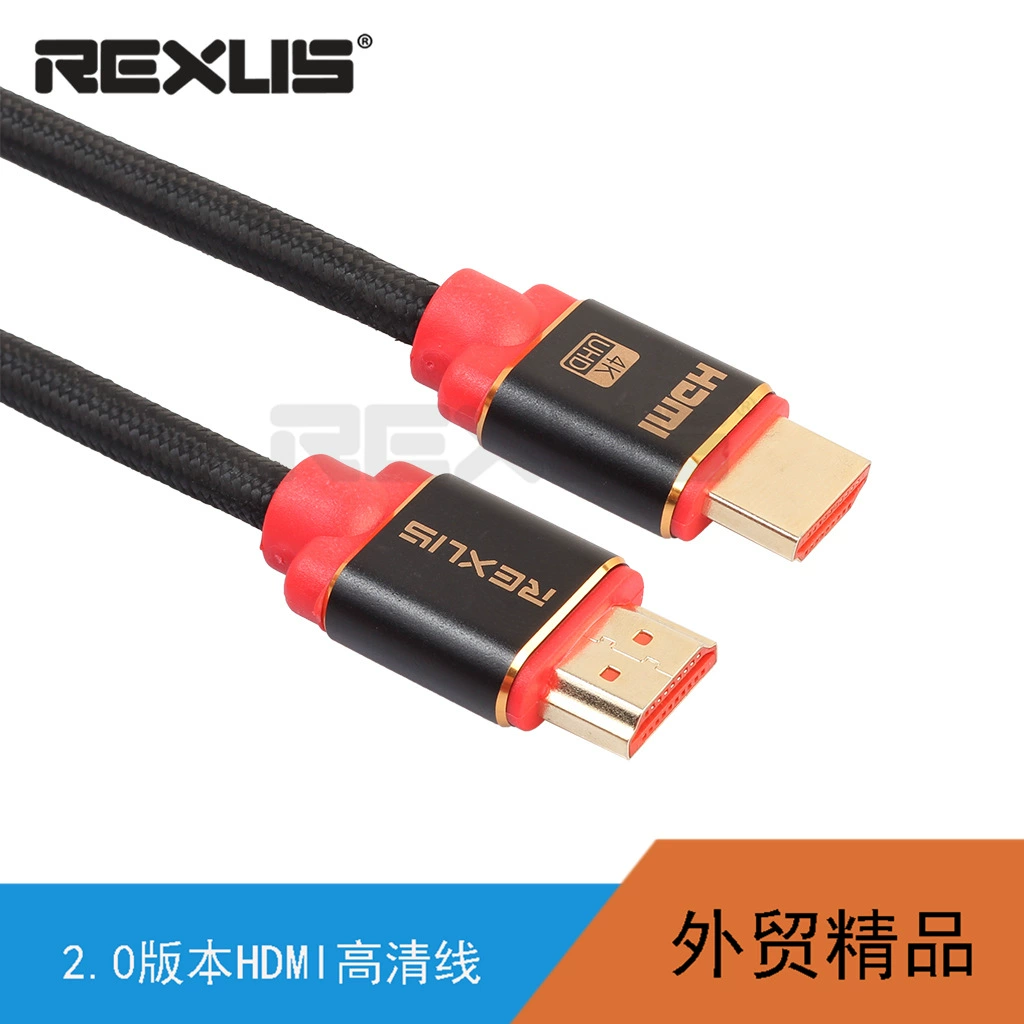 Алюминиевый сплав анодированный черный волоконный сетчатый HDMI-кабель для Blu-ray плеера, разрешение 4K×2K, версия 2.0