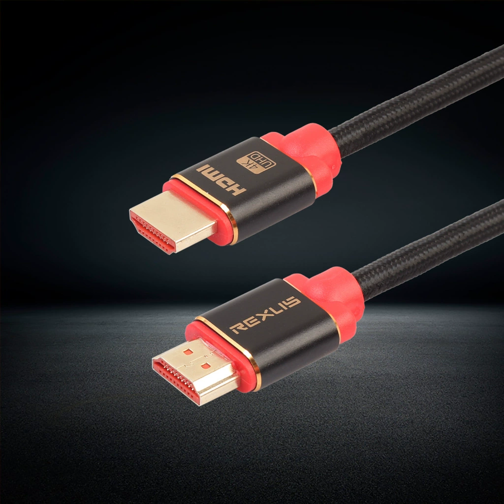 Алюминиевый сплав анодированный черный волоконный сетчатый HDMI-кабель для Blu-ray плеера, разрешение 4K×2K, версия 2.0