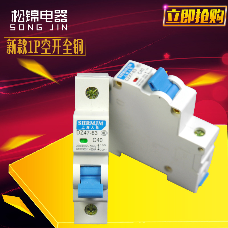 【厂家现货】家用装修全铜空气开关小型断路器 DZ47 1P空开