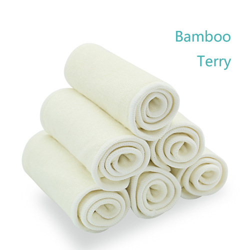 Bamboo fiber washable diaper happyflute baby washable 4-layer pure bamboo Terry absorbent diaper