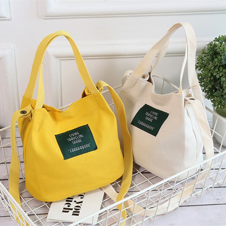 New Korean Style Trendy Simple Academy Style Letter Canvas Bag Crossbody Shoulder Bag Portable Small Bag Bucket Bag Wholesale New Korean Style Trendy Simple Academy Style Letter Canvas Bag Crossbody Shoulder Bag Portable Small Bag Bucket Bag Wholesale