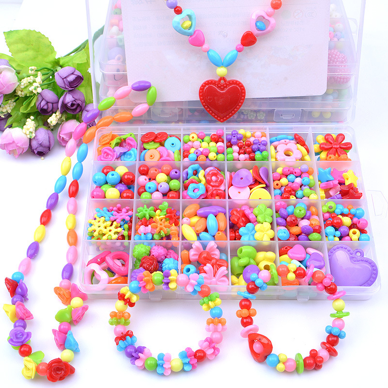 Yiwu Daifa Creative Puzzle Girl Toy Set Paquete de material de bricolaje Cuentas hechas a mano al por mayor Cuentas para niños