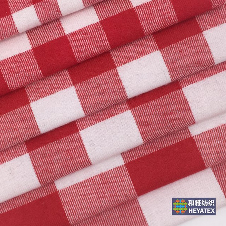 红白磨毛朝阳格 21S混纺秋冬衬衫家居抱枕宠物鞋帽玩具圣诞面料