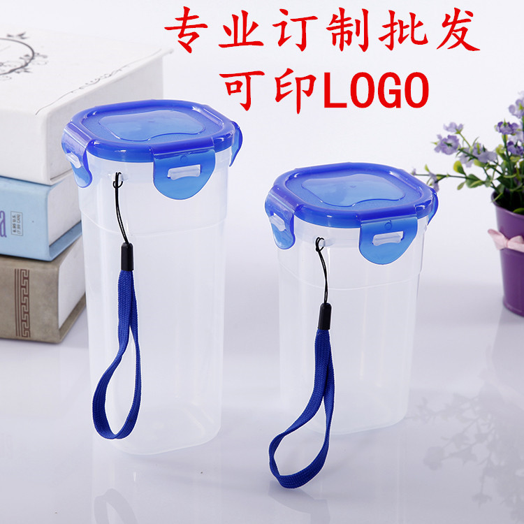 Manufacturer Supplies Transparent Advertising Gift Plastic Water Cup, Large Capacity Portable Lock Cup, Square Flat Lid Cup Manufacturer Supplies Transparent Advertising Gift Plastic Water Cup, Large Capacity Portable Lock Cup, Square Flat Lid Cup
