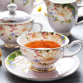 欧式骨瓷咖啡杯碟套装红茶杯水杯礼品结婚随手礼品一件代发咖啡具