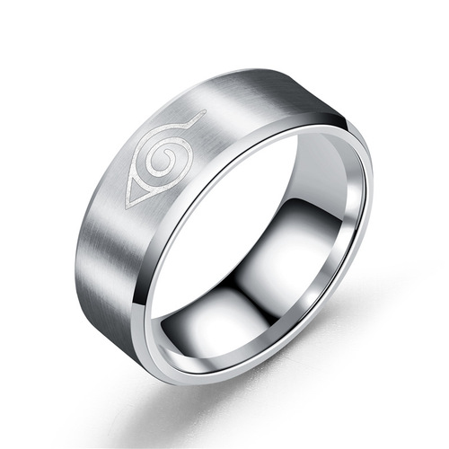 Japanese and Korean jewelry animation peripheral Naruto ring stainless steel jewelry titanium steel jewelry men's ring engraving