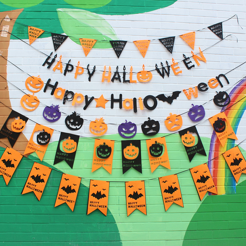 Decoraciones de letras de Halloween, pancartas, guirnaldas, decoración para bares y KTV, artículos para fiestas, pancartas de Halloween, calabazas.