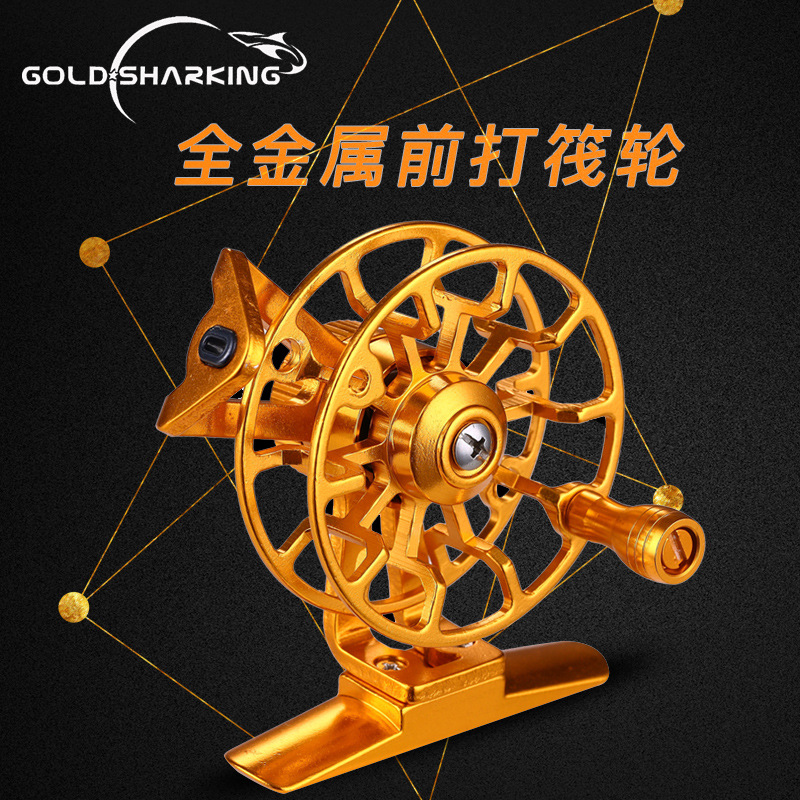 Toda la rueda de balsa de aleación de aluminio rueda bobinadora rueda de pesca con mosca rueda delantera carrete de pesca pescado rueda de pesca engranaje de pesca fábrica al por mayor