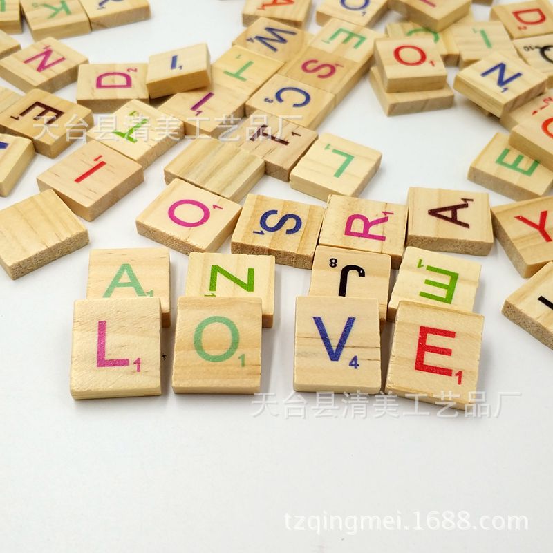 26 inglés carta de registro carta de color cuadrado educación temprana rompecabezas carta de madera chip