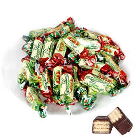 俄罗斯斯拉夫糖果四颗榛子巧克力夹心果仁威化休闲零食婚庆500g