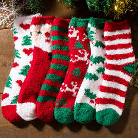 圣诞袜 情侣地板袜毛圈袜加厚保暖袜子厂家批发