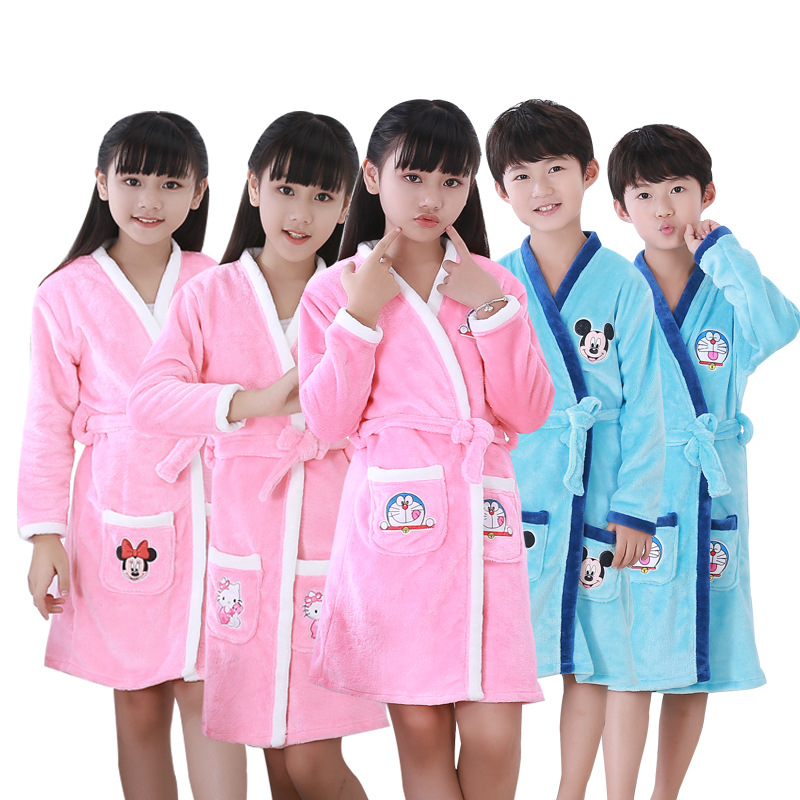 Children's flannel demi-season bathrobe for boys