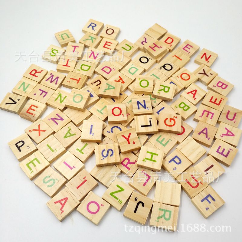 26 inglés carta de registro carta de color cuadrado educación temprana rompecabezas carta de madera chip