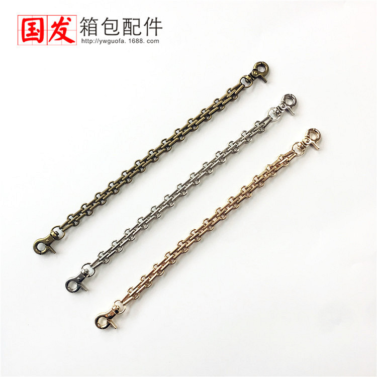 25cm de tres filas de cadena con doble botón de langosta bronce dorado plata cadena pulsera cadena corta   0665