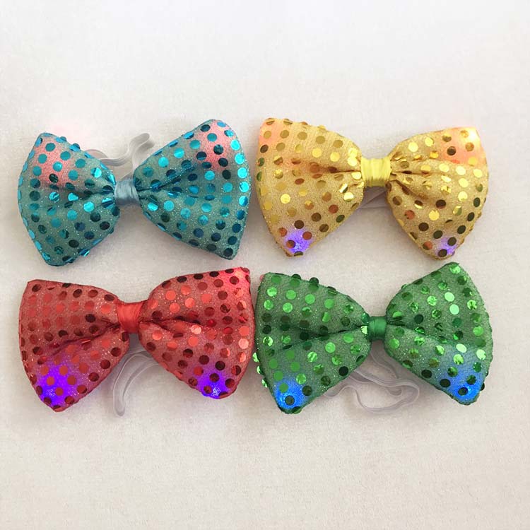 LED flash pajarita lazo luminoso del grano del arco popular europeo y americano de Halloween concierto FIESTA DE Navidad