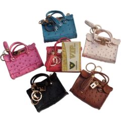 European and American fashion tassel portable coin purse ostrich pattern key bag mini small handbag bag doll jewelry bag