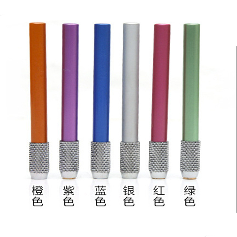 Venta al por mayor de color de metal de varilla de una sola cabeza extensor de lápiz dispositivo de alargamiento de lápiz conector de la pluma cepillo de varilla de alargamiento