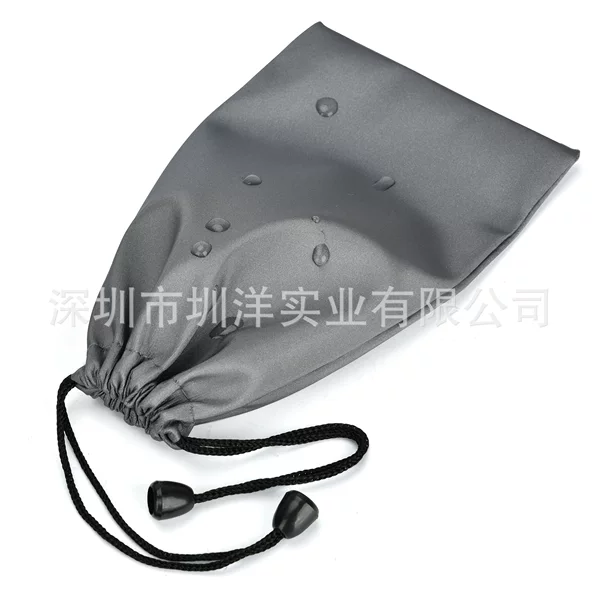 Mobile power waterproof cloth bag mobile phone charging treasure storage bag selfie stick bunched flannel bag gray waterproof bag portable