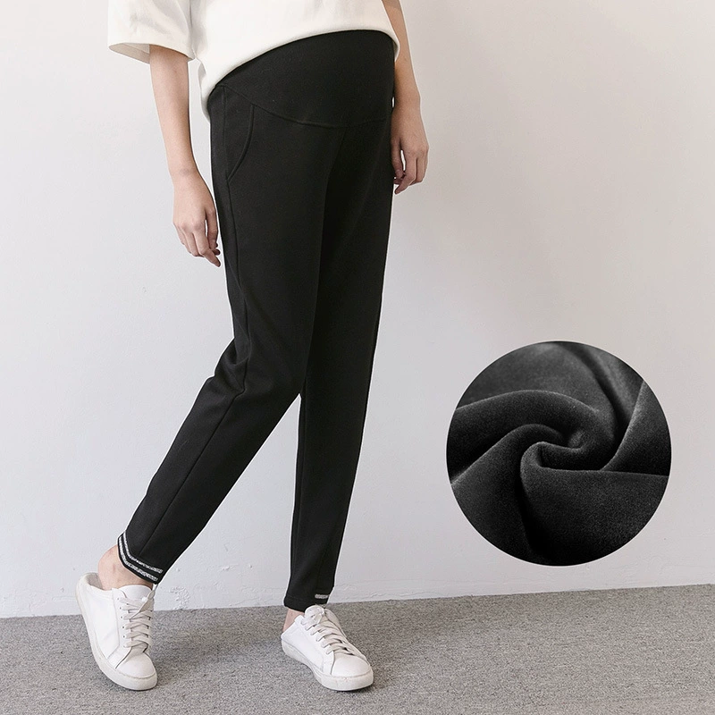 [Распродажа без возврата без изменений] Брюки для беременных на флисовой подкладке утолщенные Брюки для беременных Брюки на животе Брюки Harlan Леггинсы