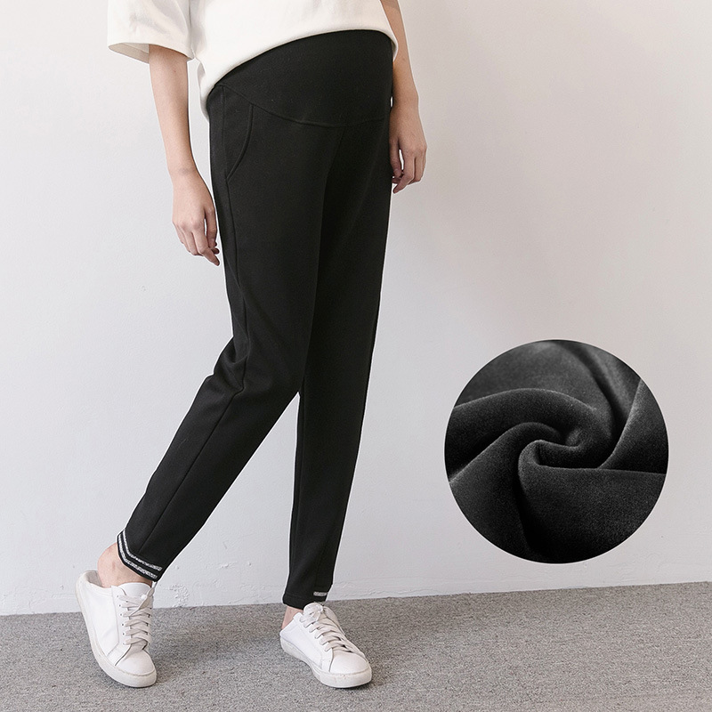 [Clearance does not return does not change] maternity pants plus velvet padded pregnant women belly pants Harlan pants leggings