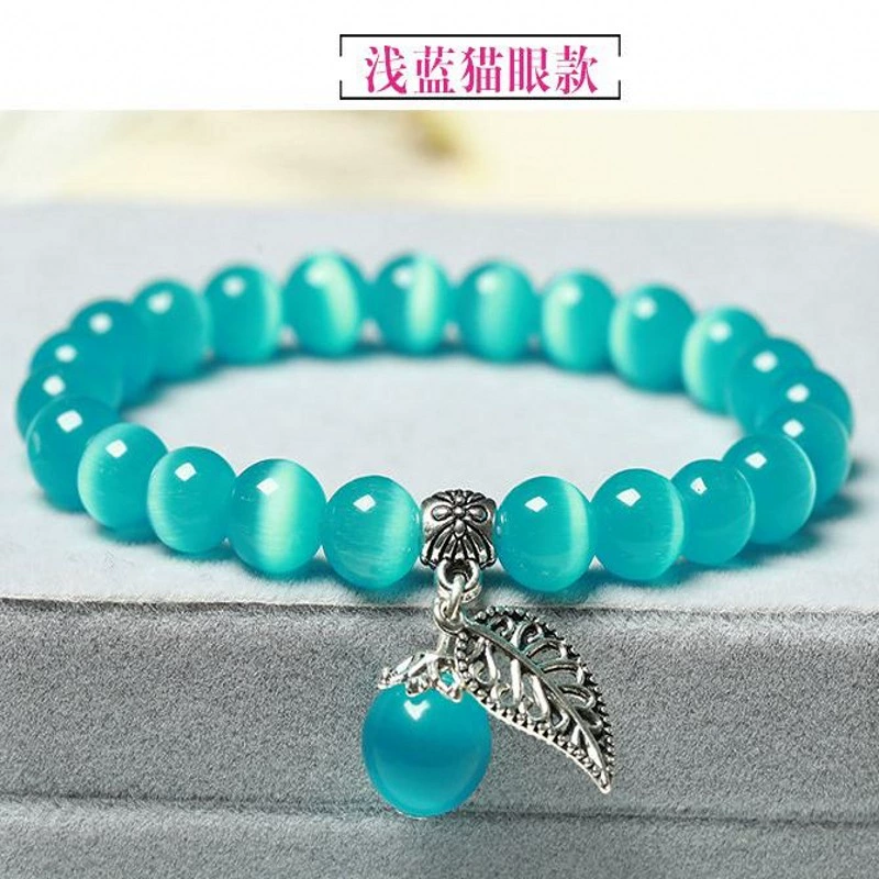 Cat's Eye Bead Bracelet, women's ethnic-style crystal bracelet, assorted colors