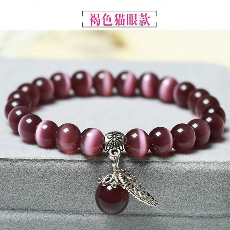 Cat's Eye Bead Bracelet, women's ethnic-style crystal bracelet, assorted colors