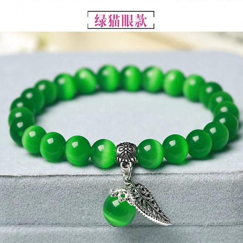 Cat's Eye Bead Bracelet, women's ethnic-style crystal bracelet, assorted colors
