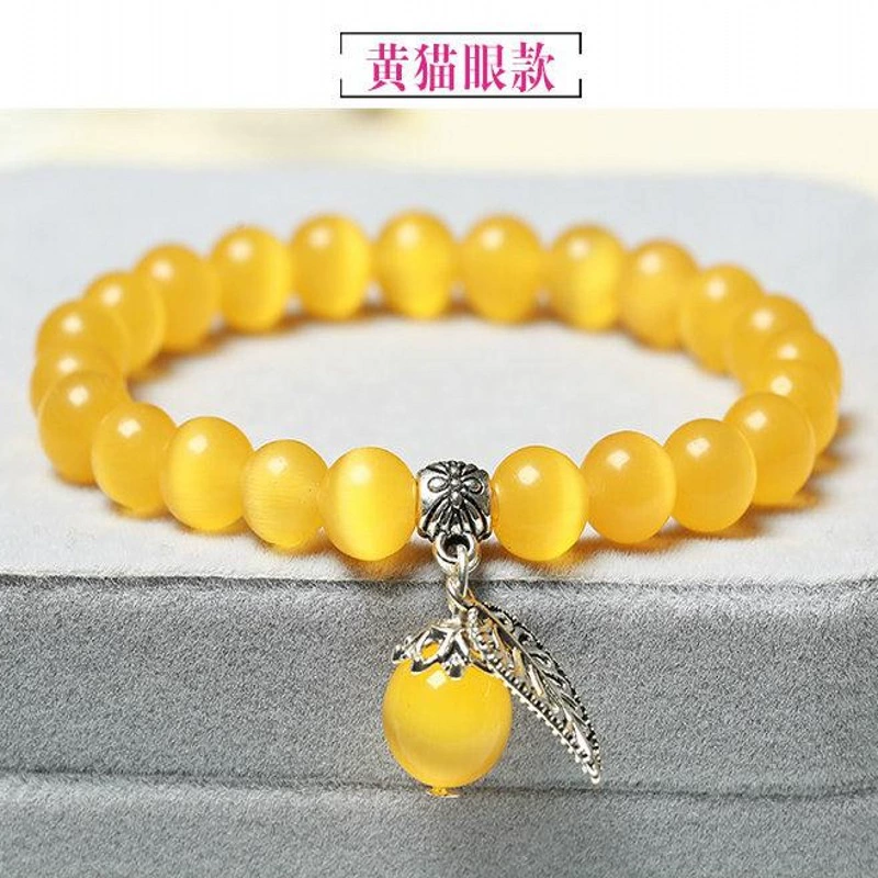 Cat's Eye Bead Bracelet, women's ethnic-style crystal bracelet, assorted colors