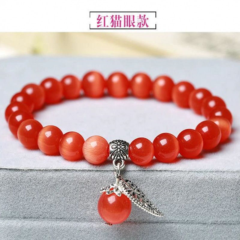 Cat's Eye Bead Bracelet, women's ethnic-style crystal bracelet, assorted colors
