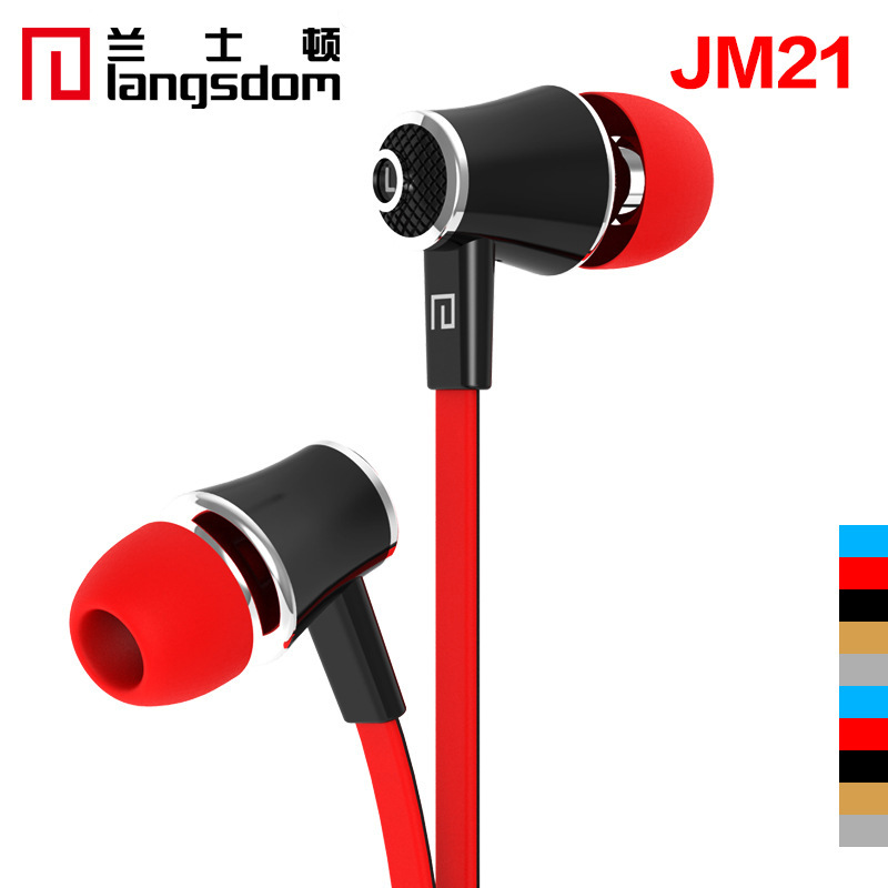 Lanston jm21 línea de fideos de color estéreo en la oreja auriculares para teléfonos móviles Android con micrófono MP3 auriculares para computadora