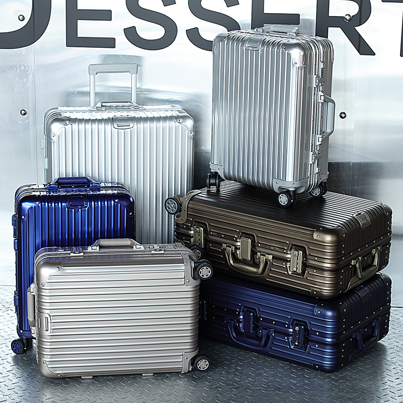 All-Aluminum Magnesium Alloy Trolley Suitcase for Men and Women, Couples' Suitcase with Universal Wheels, Metal Luggage Suitcase, 24inch 26inch Travel Suitcase, Password-Protected Suitcase