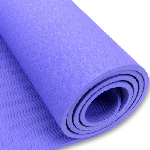 Single Color Position Line Yoga Mat TPE 6mm Gym Non-Slip Exercise Fitness Yoga Mat Factory Wholesale
