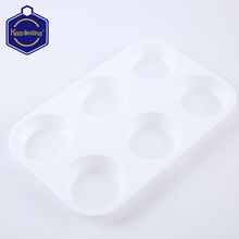 6孔大圆塑料调色盘白色调色画盘 美术绘画用品儿童涂鸦工具 批发